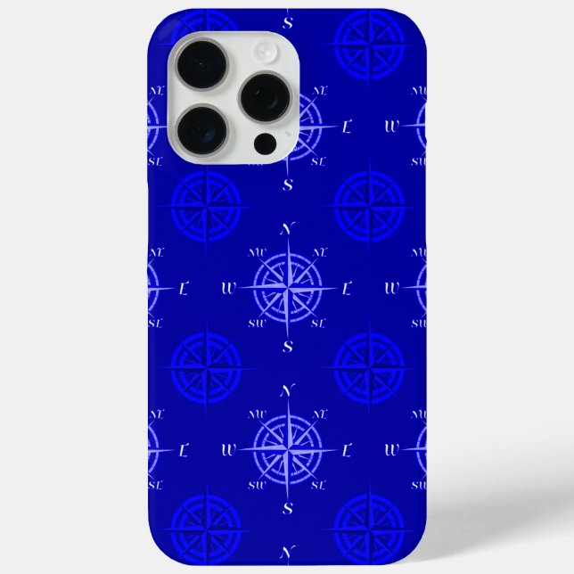 Ocean Blue Compass Rose Case-Mate iPhone Hülle (Rückseite)