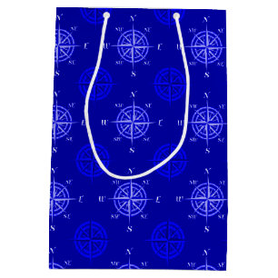 Ocean Blue Compass Rose Mittlere Geschenktüte