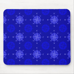 Ocean Blue Compass Rose Mousepad