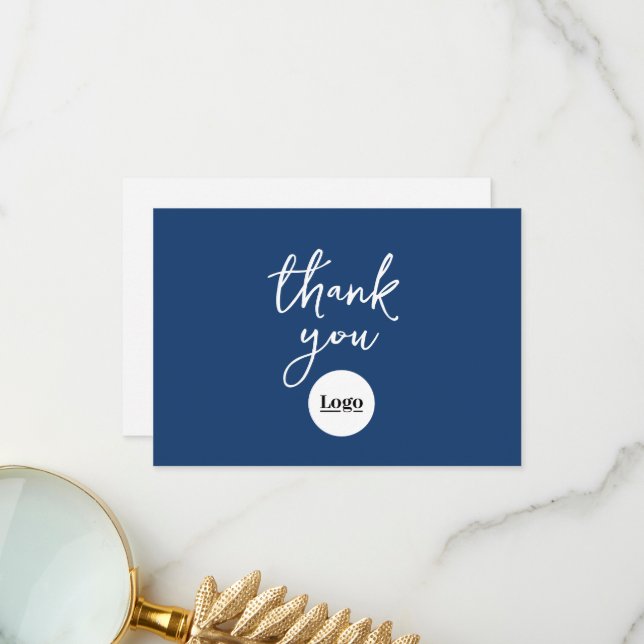 Ocean Blue Dankeschön-Karte Dankeskarte (Vorderseite/Rückseite Beispiel)