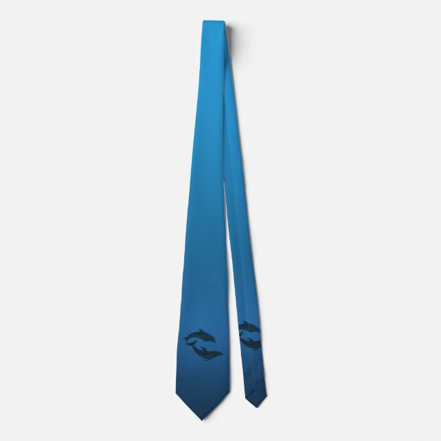 Ocean Blue Dolphins Neck Tie Krawatte (Vorderseite)