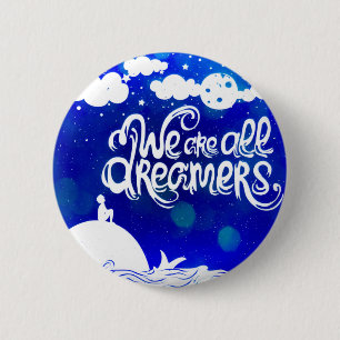 Ocean Blue Dreams Stars Inspiration Zitat Button