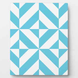 Ocean Blue Geometric Deko Muster Fotoplatte