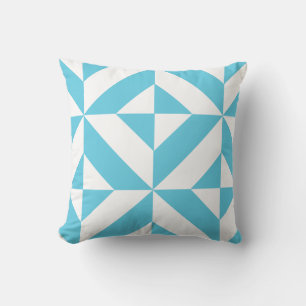 Ocean Blue Geometric Deko Muster Kissen