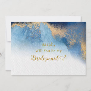 Ocean Blue Golden werden Sie meine Bridesmaid Einladung