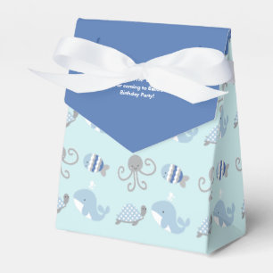 Ocean Blue Grey Whale Sea Life Favor Box Geschenkschachtel