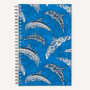 Ocean Blue Hawaiian Tribal Delphine Notizbuch