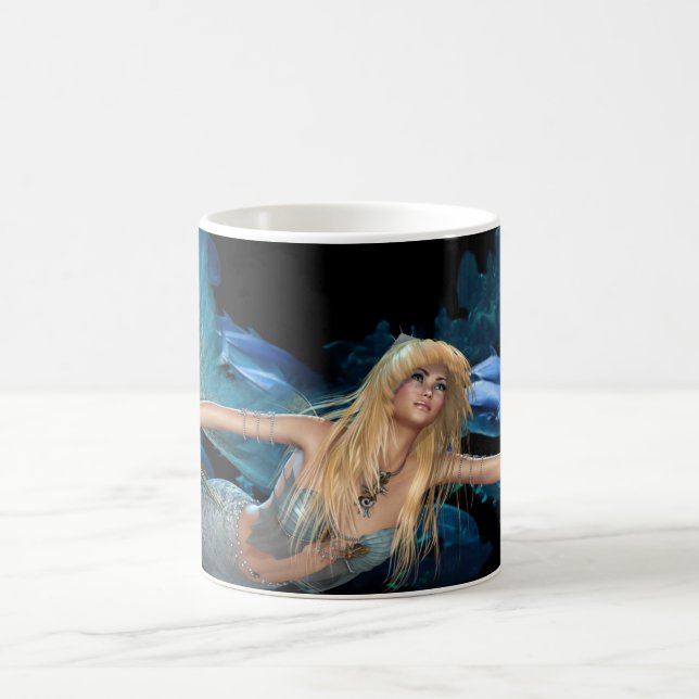 Ocean Blue Mermaid Kaffeetasse (Mittel)