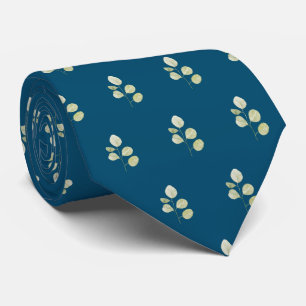 Ocean Blue mit Green Blätter Hochzeit Neck Tie Krawatte