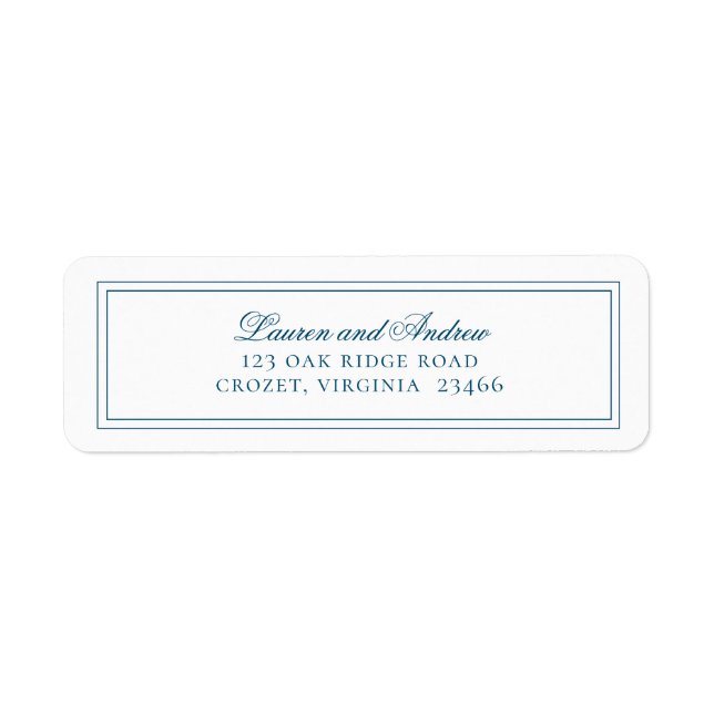 Ocean Blue Modern Minimalistische Rücksendeadresse (Vorne)
