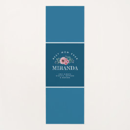 Ocean Blue Monogram Best Mama jemals Personalisier Yogamatte