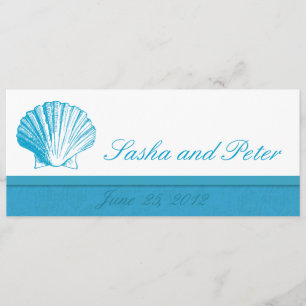 Ocean Blue Muschel Beach Hochzeitseinladungen Einladung