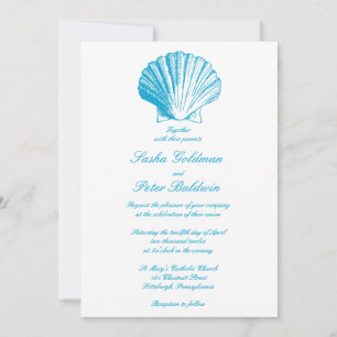 Ocean Blue Muscheln Hochzeitseinladung Einladung