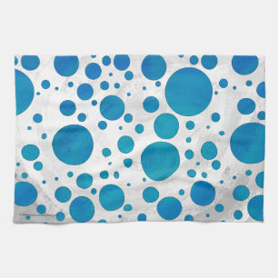 Ocean Blue Polka Dots Handtuch