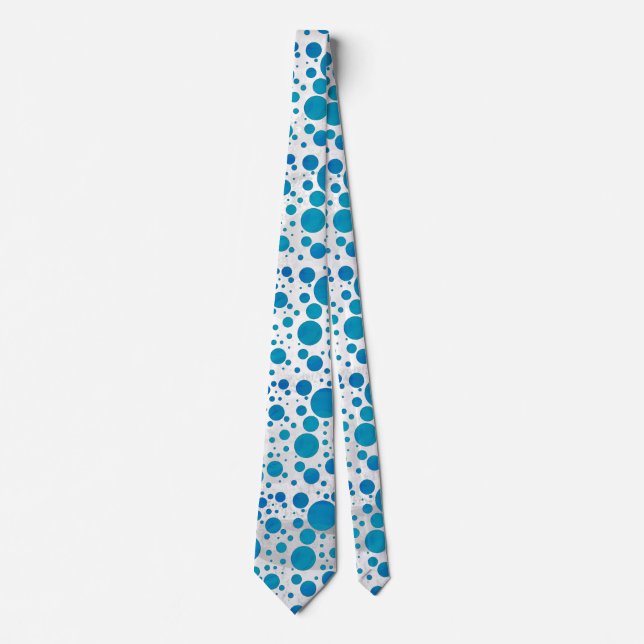 Ocean Blue Polka Dots Krawatte (Vorderseite)