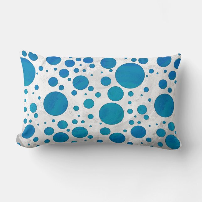 Ocean Blue Polka Dots Lendenkissen (Vorderseite)