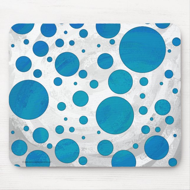 Ocean Blue Polka Dots Mousepad (Vorne)