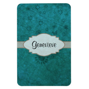 Ocean Blue Retro Abstrakte Namplate Magnet