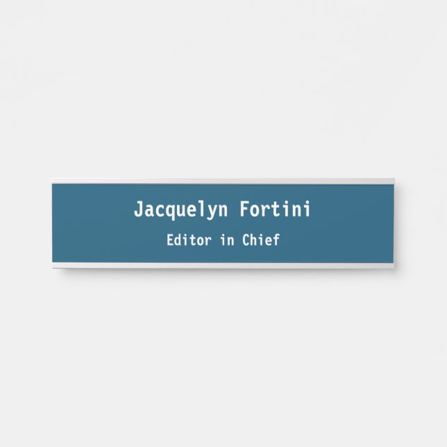 Ocean Blue Schlicht Elegante Moderne Minimalistisc Türschild (Vorderseite )