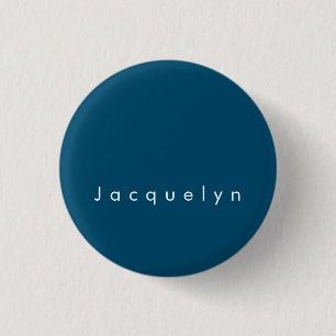 Ocean Blue Schlicht Elegante Moderner Minimalistis Button
