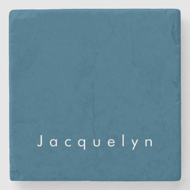 Ocean Blue Schlicht Elegante Moderner Minimalistis Steinuntersetzer (Vorderseite)