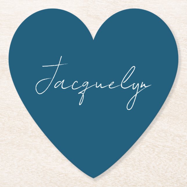 Ocean Blue Schlicht Elegante Moderner Minimalistis Untersetzer (Vorderseite)