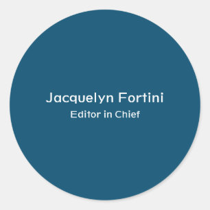 Ocean Blue Schlicht Elegante Modernes Minimalistis Runder Aufkleber