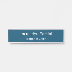 Ocean Blue Schlicht Elegante Modernes Minimalistis Türschild