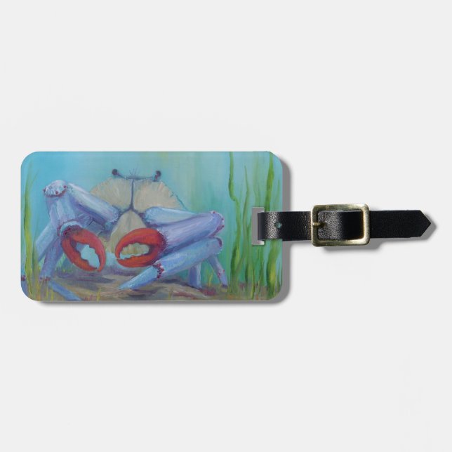 Ocean Blue Sea Crab Custom Gepäckanhänger (Vorderseite horizontal)