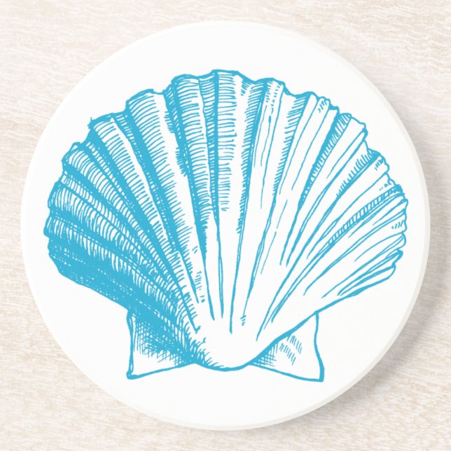 Ocean Blue Seashell Untersetzer (Vorne)