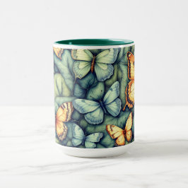 Ocean Blue Shades Butterflies Tasse