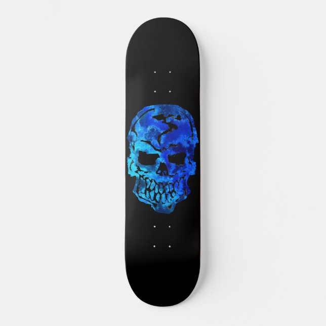 Ocean Blue Skull Skateboard (Vorderseite)