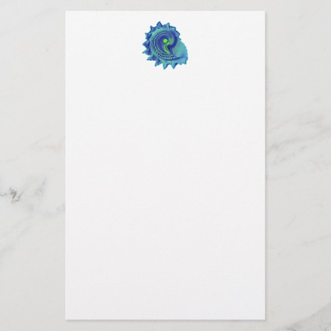 Ocean Blue Spiral Sea Muschel Stationery Briefpapier (Vorderseite)