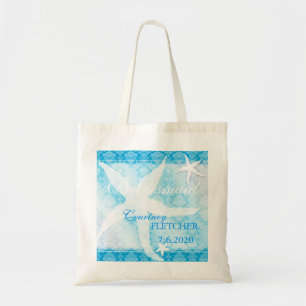 Ocean Blue Starfish Summer Bridesmaids Geschenk Tragetasche