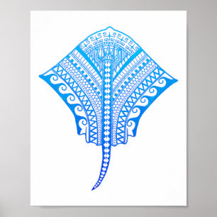 Ocean_blue_sting_ray Poster