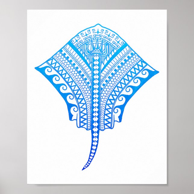Ocean_blue_sting_ray Poster (Vorne)