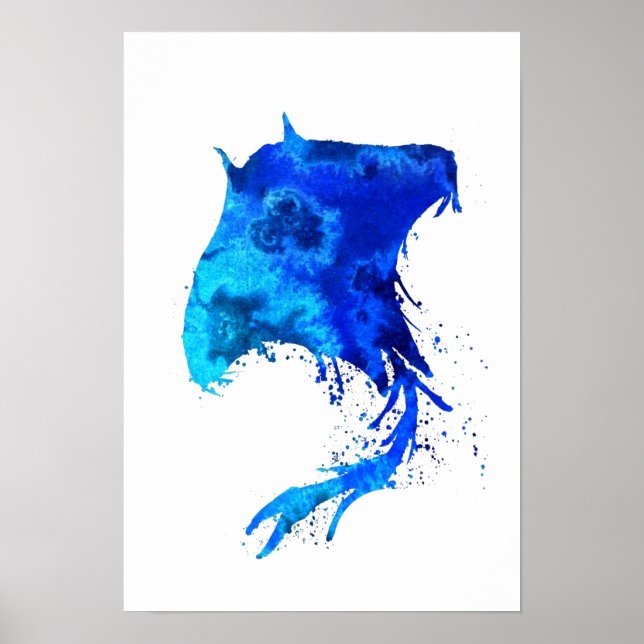 Ocean Blue Stingray Poster (Vorne)