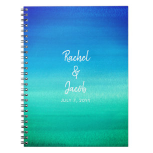Ocean Blue Summer Beach Wedding Guest Notizblock