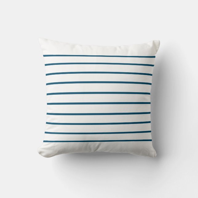Ocean Blue Thin Stripes Kissen (Vorderseite)