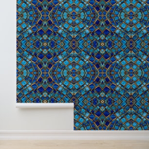 Ocean Blue Trendy Beautiful Gold Collection Tapete