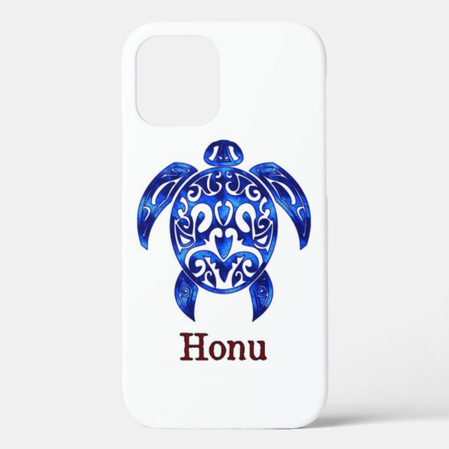 Ocean Blue Tribal Hawaiian Sea Turtle Case-Mate iPhone Hülle (Rückseite)