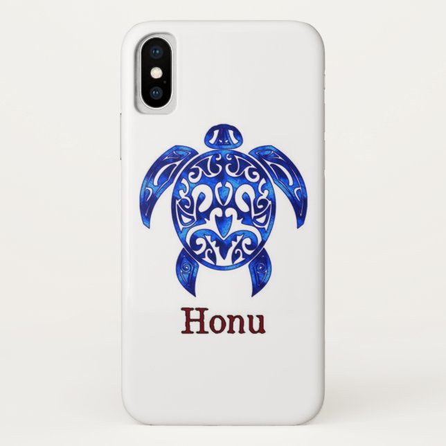 Ocean Blue Tribal Hawaiian Sea Turtle Case-Mate iPhone Hülle (Rückseite)