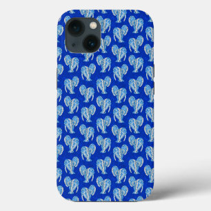Ocean Blue Tribal Tattoo Manatees iPhone 13 Hülle