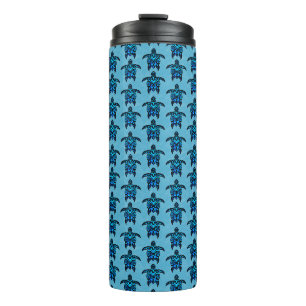 Ocean Blue Tribal Turtles Thermosbecher