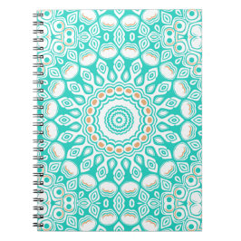 Ocean Blue Turquoise Medallion Notizblock
