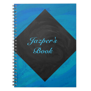 Ocean Blue und Black Monogram Notizblock