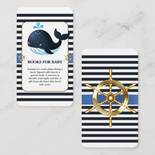 Ocean Blue Under Sea Kawaii Whale Baby Shower Begleitkarte
