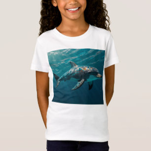 Ocean Blue Underwater Dolphin Portrait T-Shirt