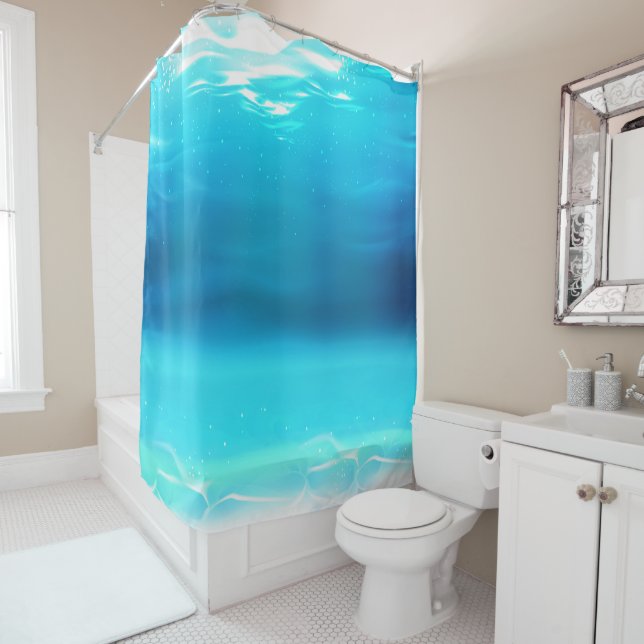 Ocean Blue Water Shower Curtain Duschvorhang (Beispiel)