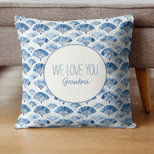 Ocean Blue Watercolor Custom Gift für Oma Sofa Kissen
